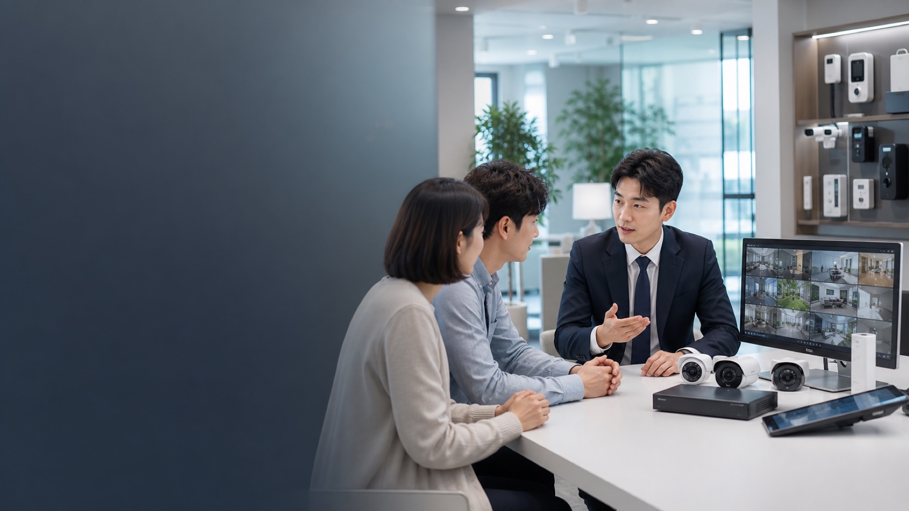 사업장 출입보안과 CCTV를 확인하는 세콤 대표 이미지
